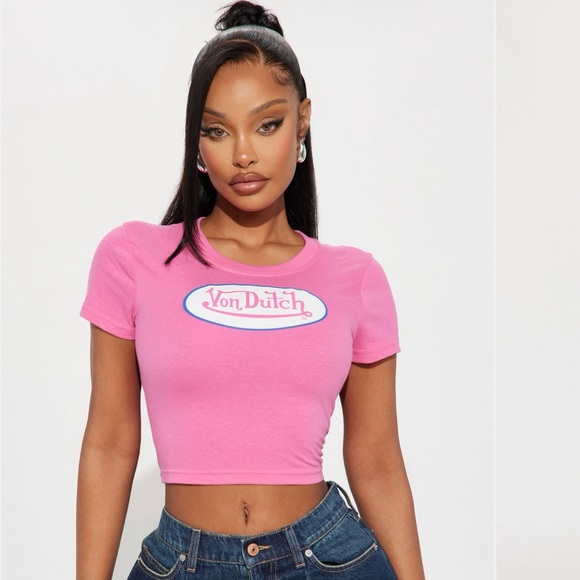 Von Dutch Crop Baby Tee - Picture 2 of 4